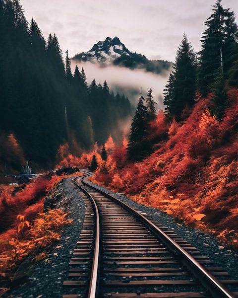 Herfst in Brits-Columbia van fernlichtsicht