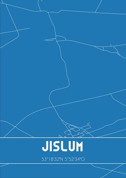 Blueprint | Map | Jislum (Fryslan) by Prints of Place