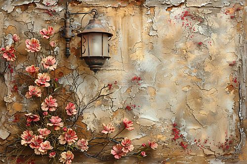 Stilleven met Bloemen en Lamp