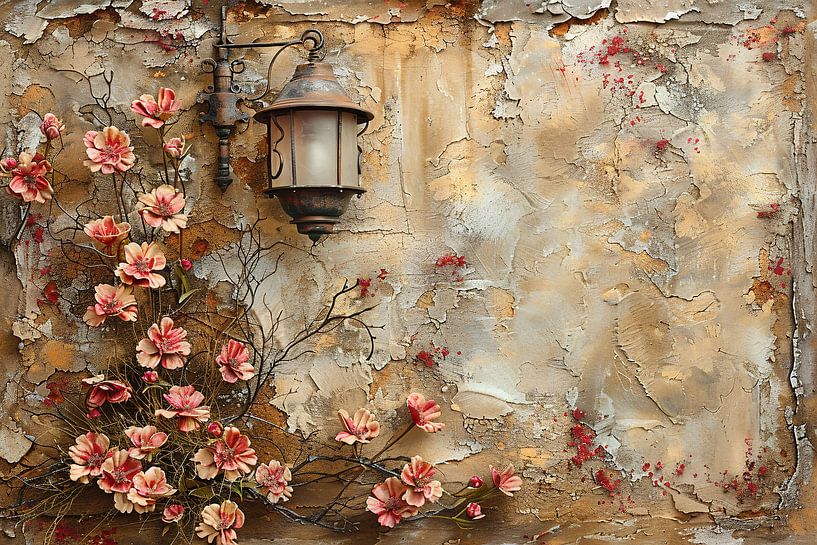 Stilleven met Bloemen en Lamp van Art & Soul Creations