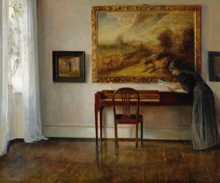 Interior With Painting, Carl Holsøe by Masterful Masters
