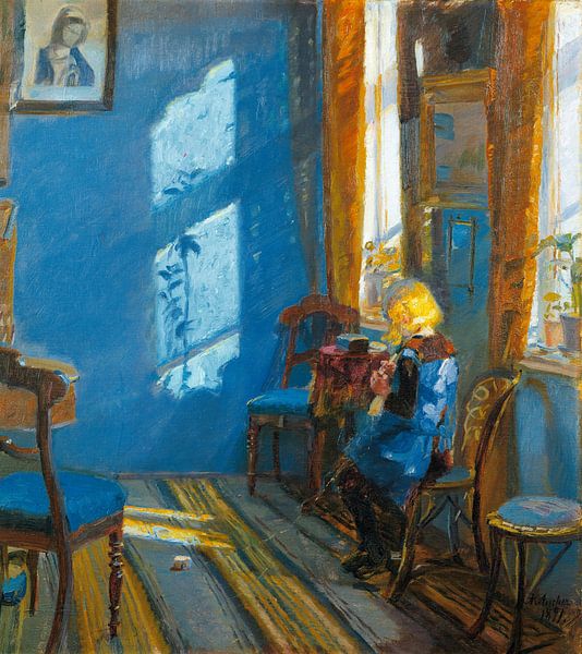 Sunlight in the blue room, Anna Ancher by Masterful Masters