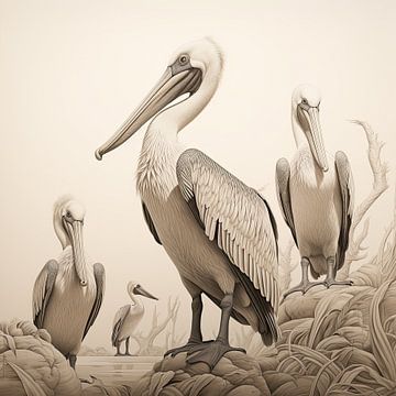 Pelican | Pelicans by ARTEO Paintings