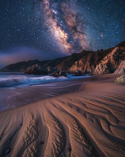 Rock formations under a canopy of stars