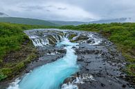 The Brúarárfoss or Brúarfoss waterfall Iceland by Menno Schaefer thumbnail