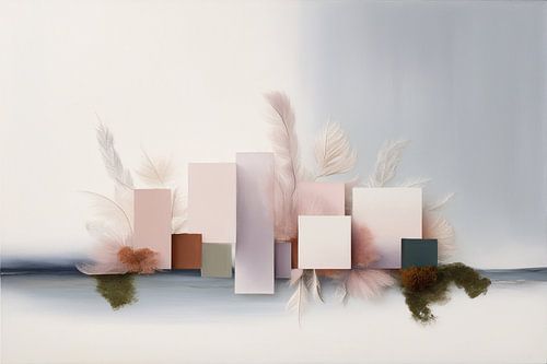 Zacht abstract landschap schilderij