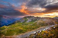 Sunrise over the mountains of Hohe Tauern National Park in Austria