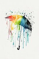 Rainbow Umbrella Painting