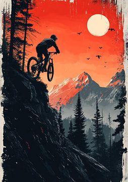 Der Schwerkraft trotzen: Der Mutsprung eines Mountainbikers von Jaudat Efendi