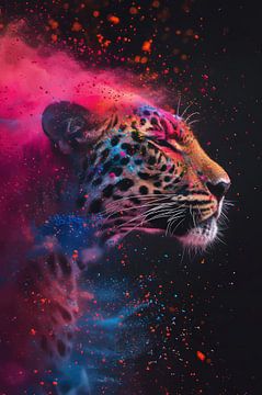 Cosmic Panther - A Vibrant Explosion of Colour by Eva Lee