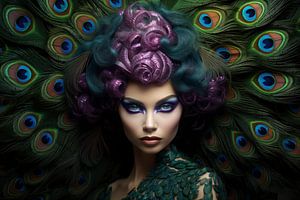 Maquillage paon et violet