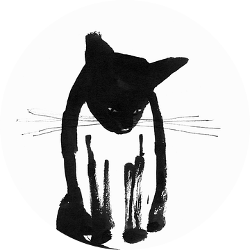 Zwarte kat, zittend van Corine Teuben
