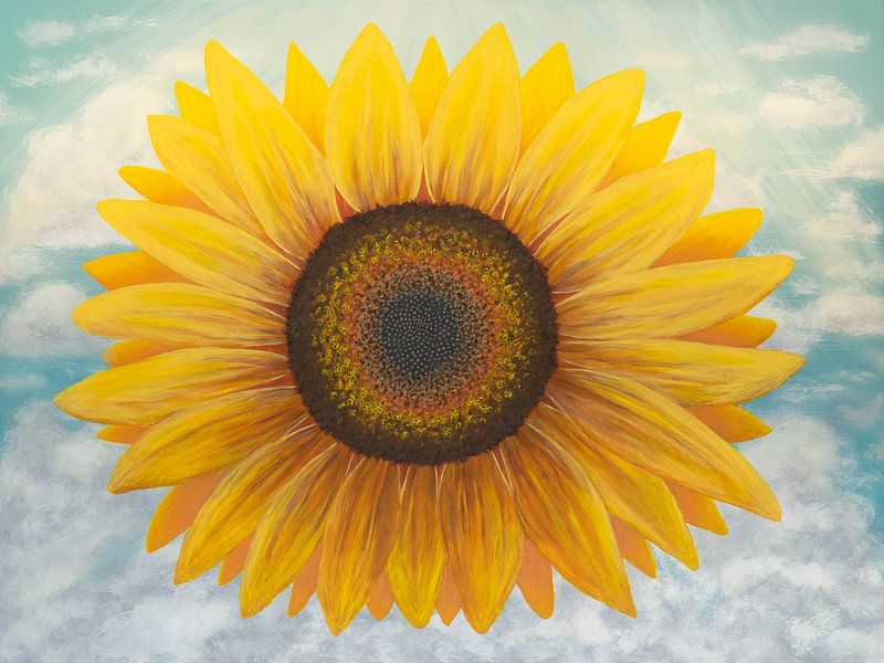 Sunflower in the clouds by Lisette Rijkers