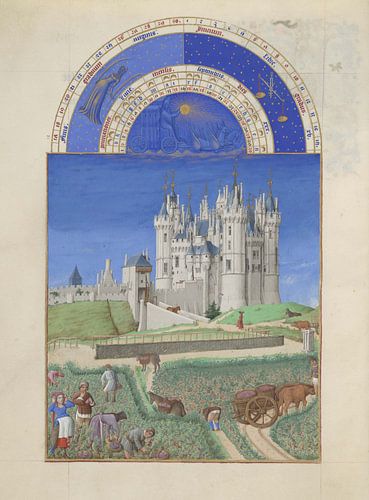 September – Druivenoogst bij een Kasteel (Très Riches Heures) – Gebroeders van Limburg
