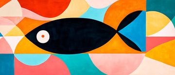 Play of colours in the ocean - Abstract fish by Poster Art Shop