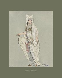 Sophonisbe - Antieke klederdracht, vintage, retro fashion print van NOONY