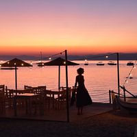 Woman at sunset