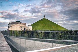 The Lion of Waterloo with pavilion in Braine-l'Alleud, Belgium