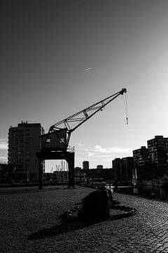 Oude kraan Entrepothaven Rotterdam van Mark de Groot