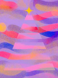 Abstrakter Weihnachtsbaum in fröhlichen Pastellfarben von But First Framing