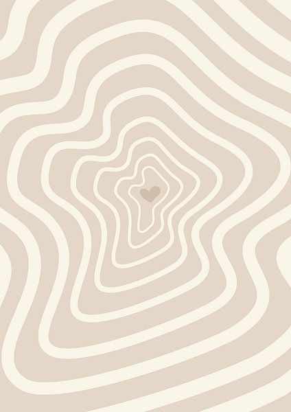 Grafik Heartbeat - Beige 2.0 - Wandgalerie - Japandi - Abstrakt von Digital Art Lover