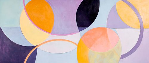 Abstracte pastel cirkels en lijntekeningen