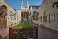 The hanging Church  (Saint Virgin Mary's Coptic Orthodox Church) in Old Cairo exterior daylight view