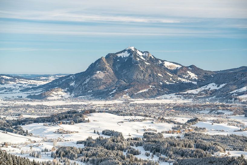 Winter view of the Grünten from Bolsterlang by Leo Schindzielorz