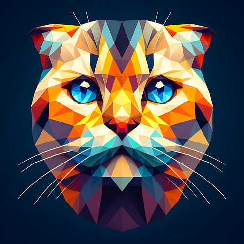 cat polygon Scottish Fold