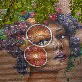The fruit girl by Ed van der Reek