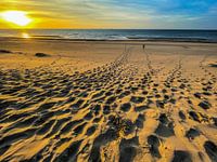 Zonsondergang op strand