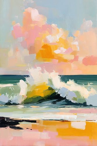 Pastelstrand in impressionisme
