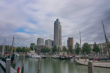 Belle Skyline Rotterdam Zalmhaven depuis le Veerhaven