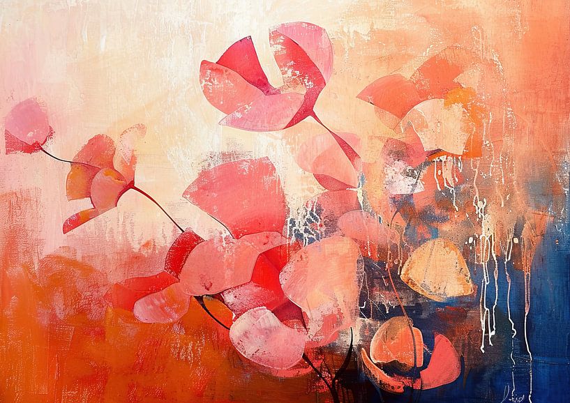 Moderne Bloem van Abstract Schilderij