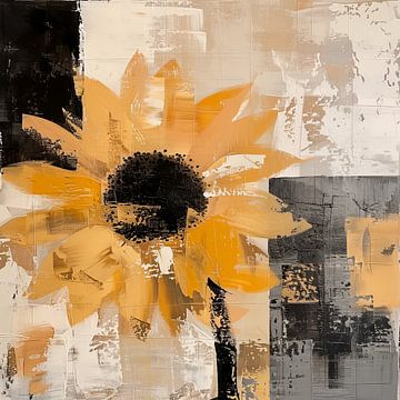 Zonnebloem van Koffie Zwart