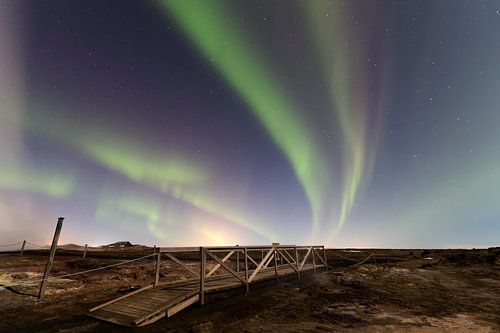 Aurora Borealis in Gunnuhver Geothermal area