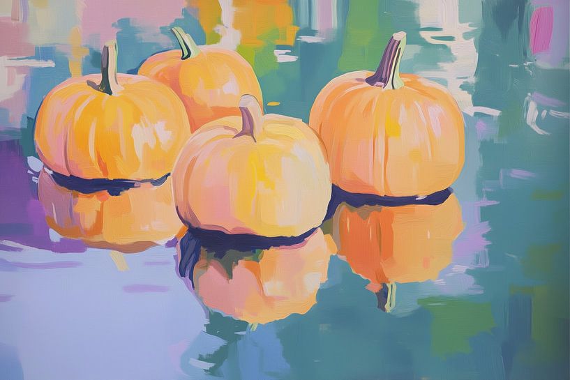 Colorful Pumpkins by Melloi Art Prints