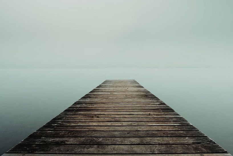 Mist over het Sempach-meer van Stefan Heesch