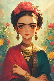 Frida's Paradies Anime Style von Poster Art Shop