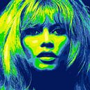 Brigitte Bardot (1965)  Abstract Pop Art Portret Blauw Groen Fluor van Art By Dominic thumbnail