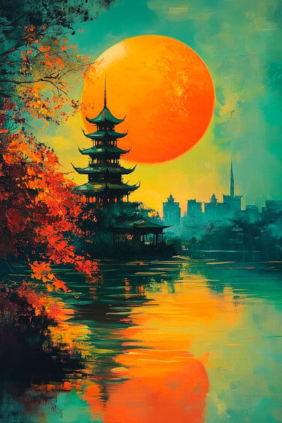 Fascination Asia - Pagoda in the sunlight by Poster Art Shop