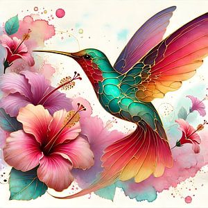 Nectar Dreams - Kolibri und Hibiskus Kunst