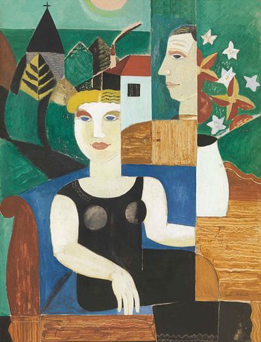 De kunstenaar en zijn vrouw bij maanlicht, Gustave De Smet, 1927