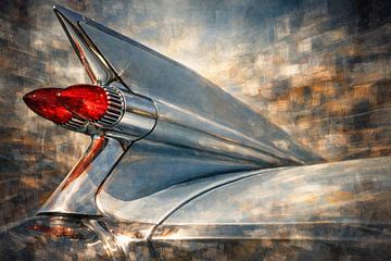 Stedelijke abstracte voertuigkunst met oldtimer en volledig verwijderde achtergrond van Johnny Flash