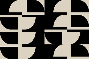 Moderne abstracte minimalistische geometrische retro vormen in zwart en wit 3 van Dina Dankers