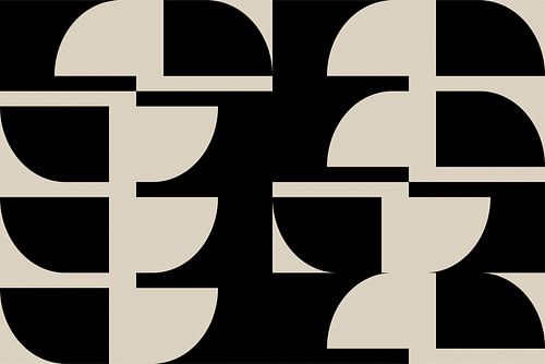 Moderne abstracte minimalistische geometrische retro vormen in zwart en wit 3 van Dina Dankers