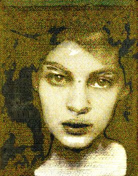 POLA Getextureerd Schaduw Portret Abstracte Wanddecoratie