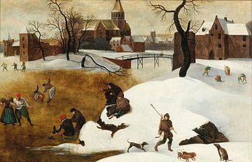 Winterlandschap met schaatsers, Abel Grimmer