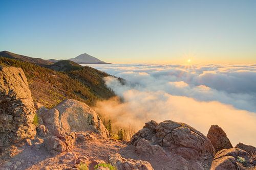Tenerife view of the Teide at sunset