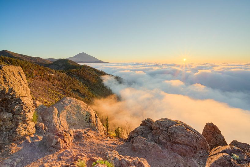 Teneriffa Blick zum Teide bei Sonnenuntergang von Michael Valjak